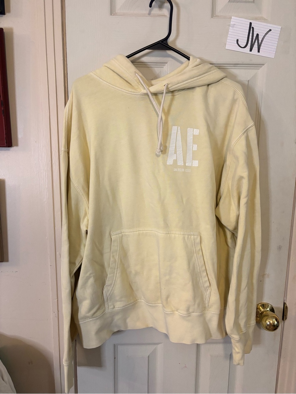 American Eagle Outfitters Cream Crewneck Hoodie Sweatshirt